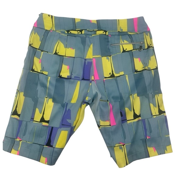 Jamie Sadock Geometric Blue Golf Shorts Size 10 - Picture 10 of 11